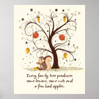 Familieboom Humor Citaat Beige