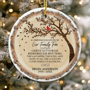 Familieboom Rode Kardinaal Foto-herdenking Keramisch Ornament
