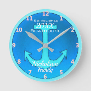 Familiebothouder groot, speciaal gepersonaliseerd ronde klok