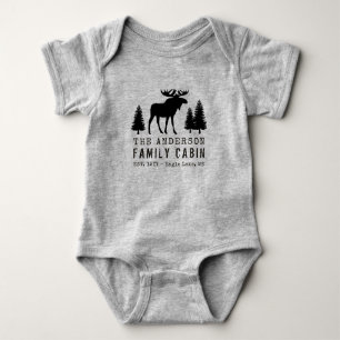 FamilieCabine Rustic Moose Pine Tree Silhouette Romper