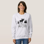 FamilieCabine Rustic Moose Pine Tree Silhouette Trui (Voorkant volledig)