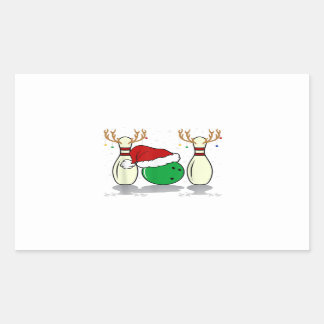 familiecorrelatie kerstbowling santa xmas rechthoekige sticker
