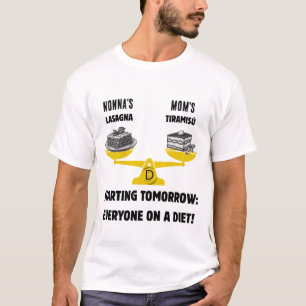 Familiecrisis: Lasagne versus Tiramisu Balans T-shirt