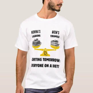 Familiecrisis: Lasagne versus Tiramisu Balans T-shirt