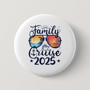 Familiecruise 2025 Zomervakantie Matching Familie Ronde Button 5,7 Cm