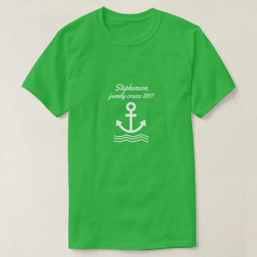 Familiecruise met anker en golven t-shirt (Design voorkant)