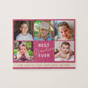 Familiefamilie Foto Collage Best Grandma Ever Legpuzzel