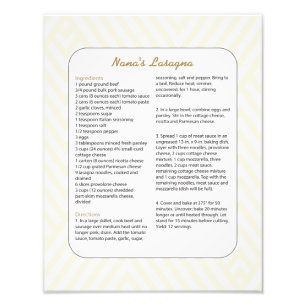 Familiefavoriet Recipe Chevron - Lasagna Foto Afdruk