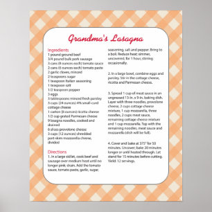 Familiefavoriete recept - Lasagna Poster