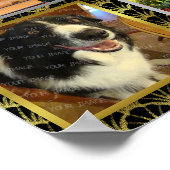 Familieforcollage | Aangepast zwart Gold Art Deco Poster (Hoek)