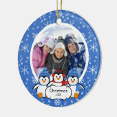 Familiefornament Cute Penguins Keramisch Ornament (Links)