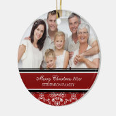 Familiefornament Red, foto Merry Kerstmis Keramisch Ornament (Links)