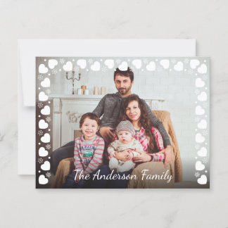 Familiefoto-aandenken in hartvormige lijst briefkaart
