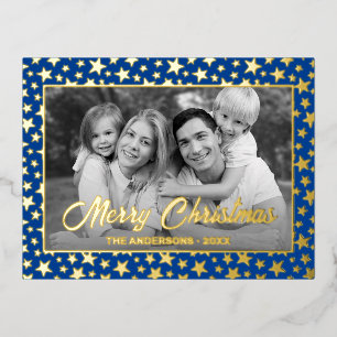 Familiefoto Automatisch naar zwart en wit conver Folie Feestdagen Briefkaart