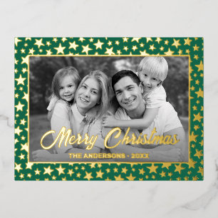 Familiefoto Automatisch naar zwart en wit conver Folie Feestdagen Briefkaart