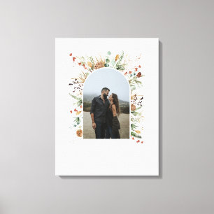 Familiefoto boog waterverf botanische elegante afd canvas afdruk