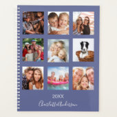 Familiefoto collage blue name script 2023 planner (Voorkant)
