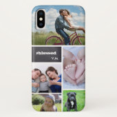 Familiefoto Collage Chalkboard gezegend Case-Mate iPhone Case (Achterkant)