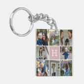 Familiefoto collage en monogram sleutelhanger (Voorkant Links)