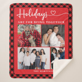 Familiefoto Collage Feestdagen om samen te zijn Sherpa Deken