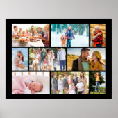Familiefoto Collage Masonry Style Black Poster (Voorkant)