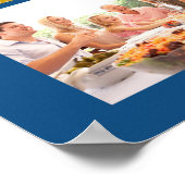 Familiefoto Collage Masonry Style Blue Poster (Hoek)
