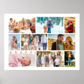 Familiefoto Collage Masonry Style White Poster (Voorkant)