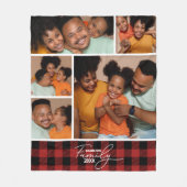 Familiefoto Collage Red Buffalo Plaid Fleece Deken (Voorkant)