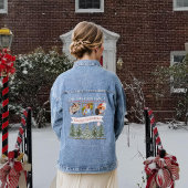 Familiefoto Collage Retro  Vrolijk Kerstfeest Denim Jacket