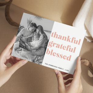 Familiefoto Dankbaar dankbaar gezegend Briefkaart