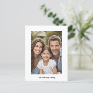 Familiefoto Eenvoudige Moderne Witte Grens Custom Briefkaart