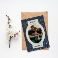 Familiefoto in blauwe bloemendoodle