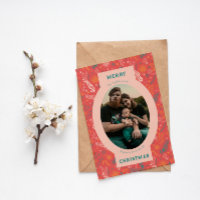 Familiefoto in oranje bloemendoodle