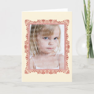 Familiefoto invoegen Antiek roze Lijst Kaart
