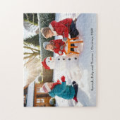 Familiefoto Kerst Keepsake gepersonaliseerd Legpuzzel (Verticaal)