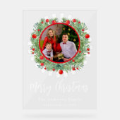 Familiefoto Kerstfeest Welkom Acryl Bord (Voorkant)