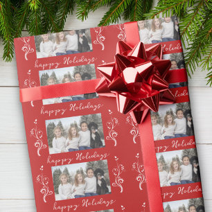 Familiefoto Loofwerk Kerst Mooie Feestdagen Rood Cadeaupapier