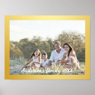 Familiefoto Met Gouden Rand Poster