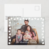 Familiefoto met hartvormige lijst als aandenken briefkaart (Voorkant / Achterkant)