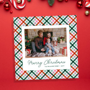 Familiefoto Moderne Vrolijke Kerst Kaart