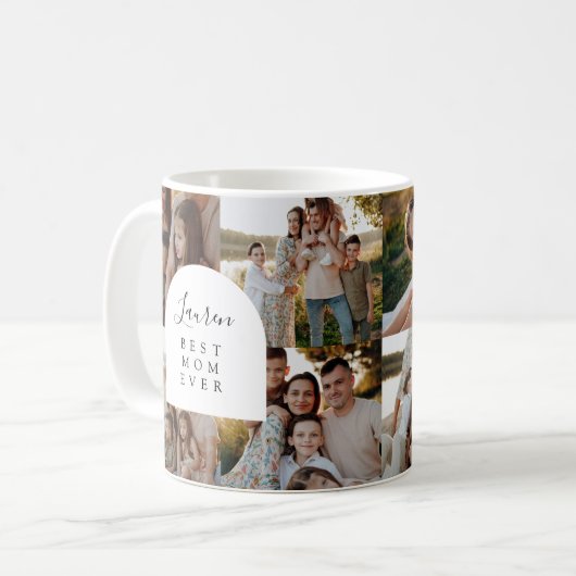 Familiefoto Mok Moderne Beste Moeder Ooit Mok (Voorkant links)