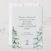 Familiefoto Nordic Pine Tree Forest Kerstmis Feestdagenkaart (Achterkant)