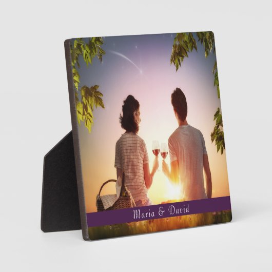 Familiefoto paarse monogram fotoplaat (Voorkant)