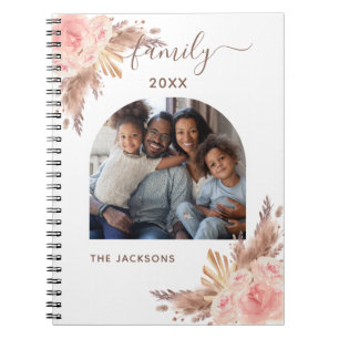 Familiefoto pampas graszoet roze florale bloem notitieboek