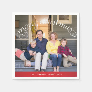 Familiefoto Red Merry Christmas Servet