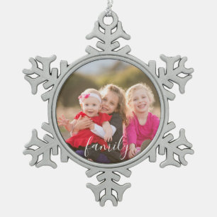 Familiefoto Tin Sneeuwvlok Ornament