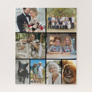 Familiefotocollage 8 afbeeldingen op maat legpuzzel