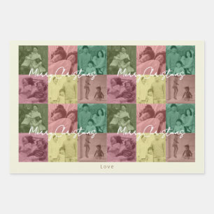 Familiefotocollage cadeauverpakking inpakpapier vel
