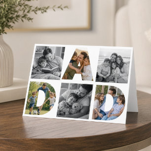 Familiefotocollage Papa Letterkunst Vaderdag Kaart