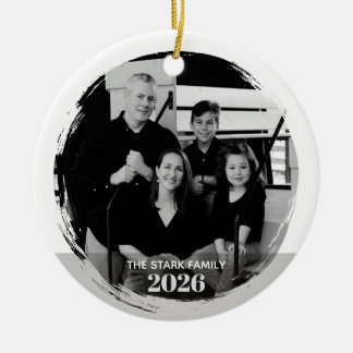 Familiefotoornament - modern keramisch ornament